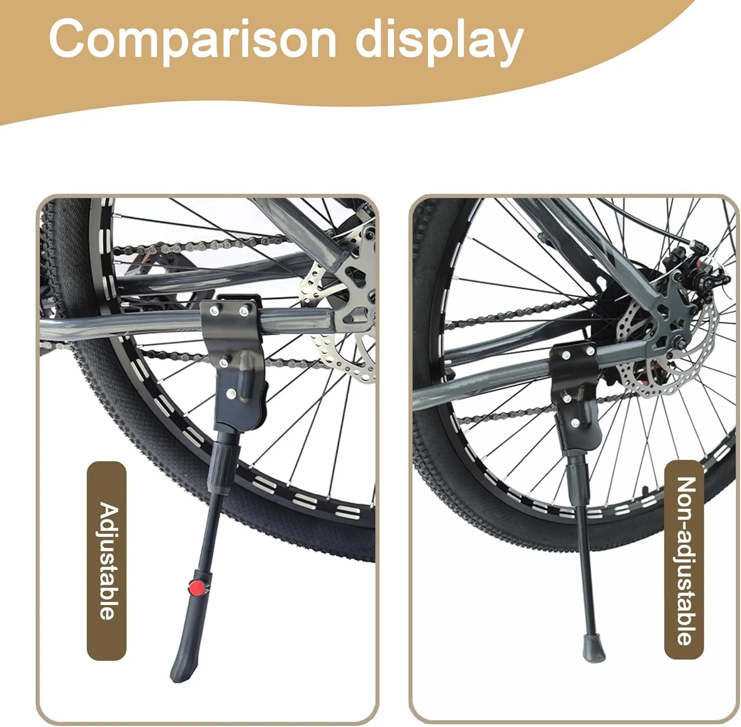Bike Kickstand for Cinelli XCR 2007, Adjustable Bicycle Kickstand, Suit Mountain Bike, Concealed Spring-Loaded Latch, Aluminum Rear Side Bicycle Stand,D