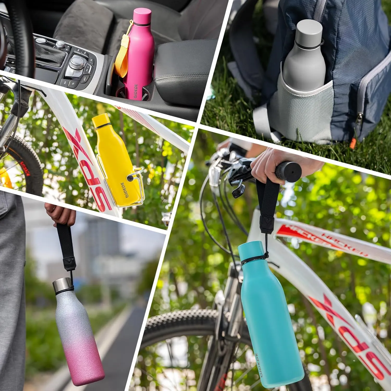 BJPKPK Insulated Water Bottles, 25 oz Stainless Steel Metal Water Bottle with Strap, BPA Free Leak Proof Thermos, Mugs, Flasks, Reusable Water Bottle for Sports & Travel, Sea