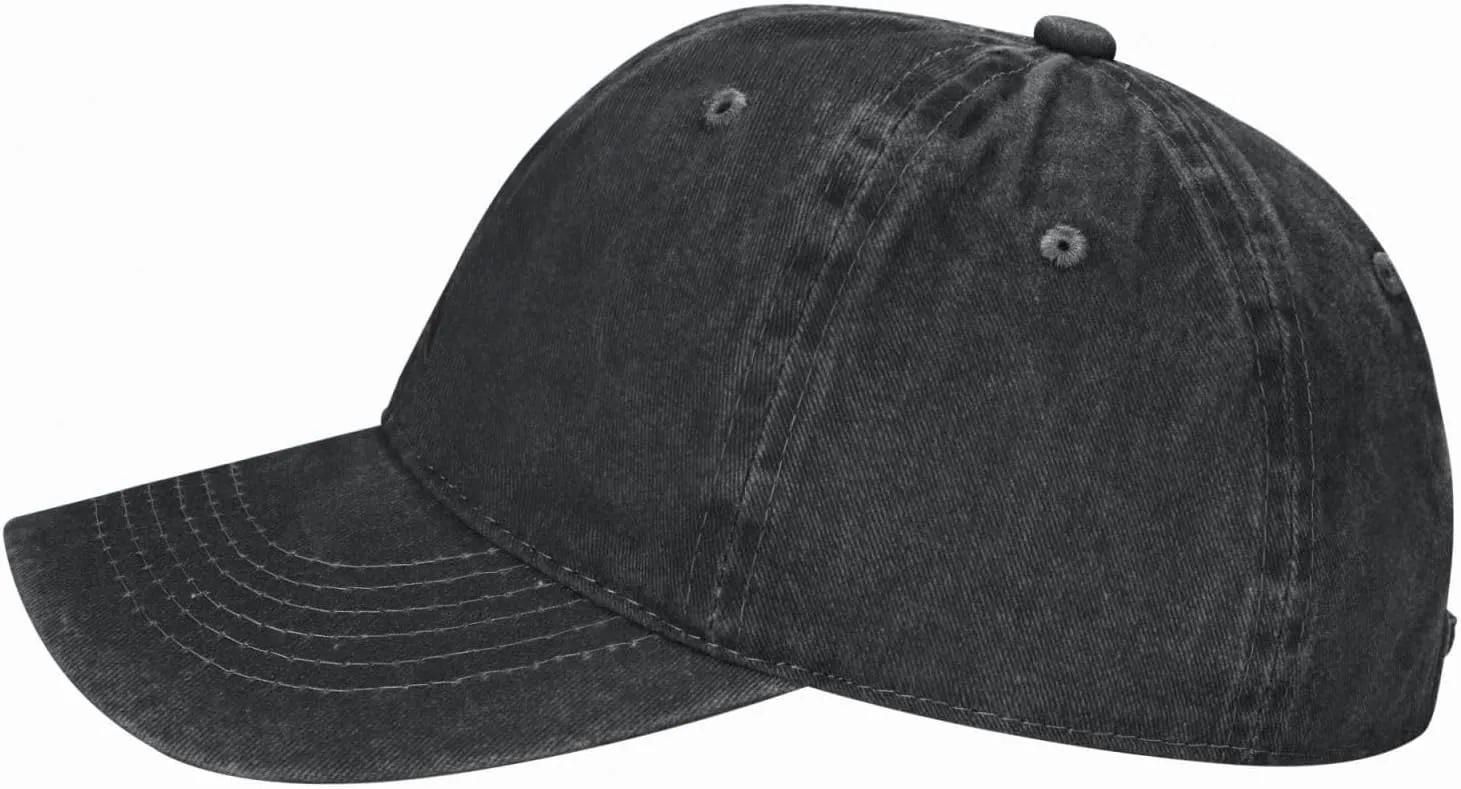 Black Raven Trucker Hat for Men Women Denim Baseball Cap Dad Hat Golf Hats