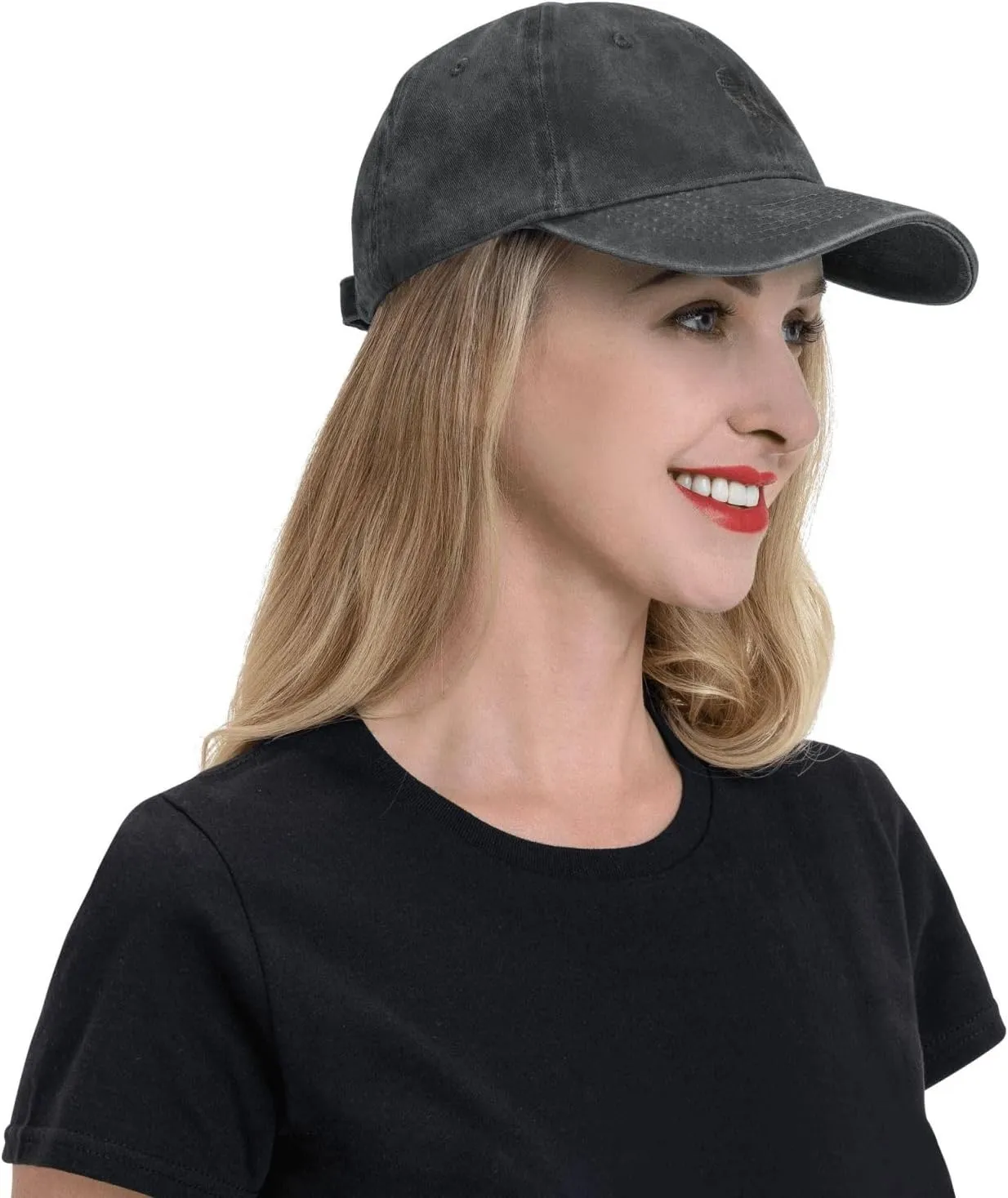 Black Raven Trucker Hat for Men Women Denim Baseball Cap Dad Hat Golf Hats
