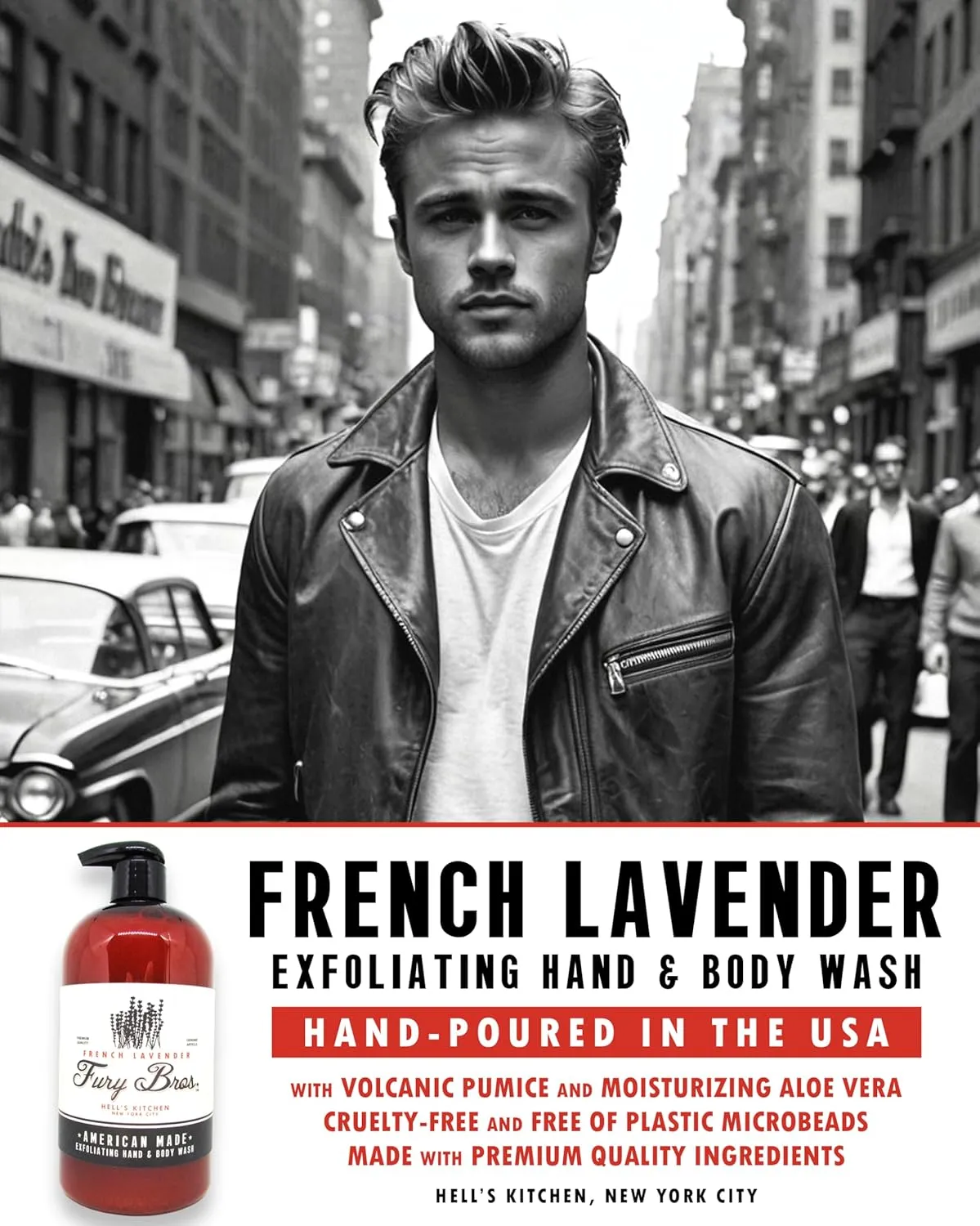 Black Series Hand & Body Wash | French Lavender | Natural Ingredients | Exfoliating Volcanic Pumice | Moisturizing Aloe Vera | Made in USA | Cruelty-Free | Microbead Free | 16 oz