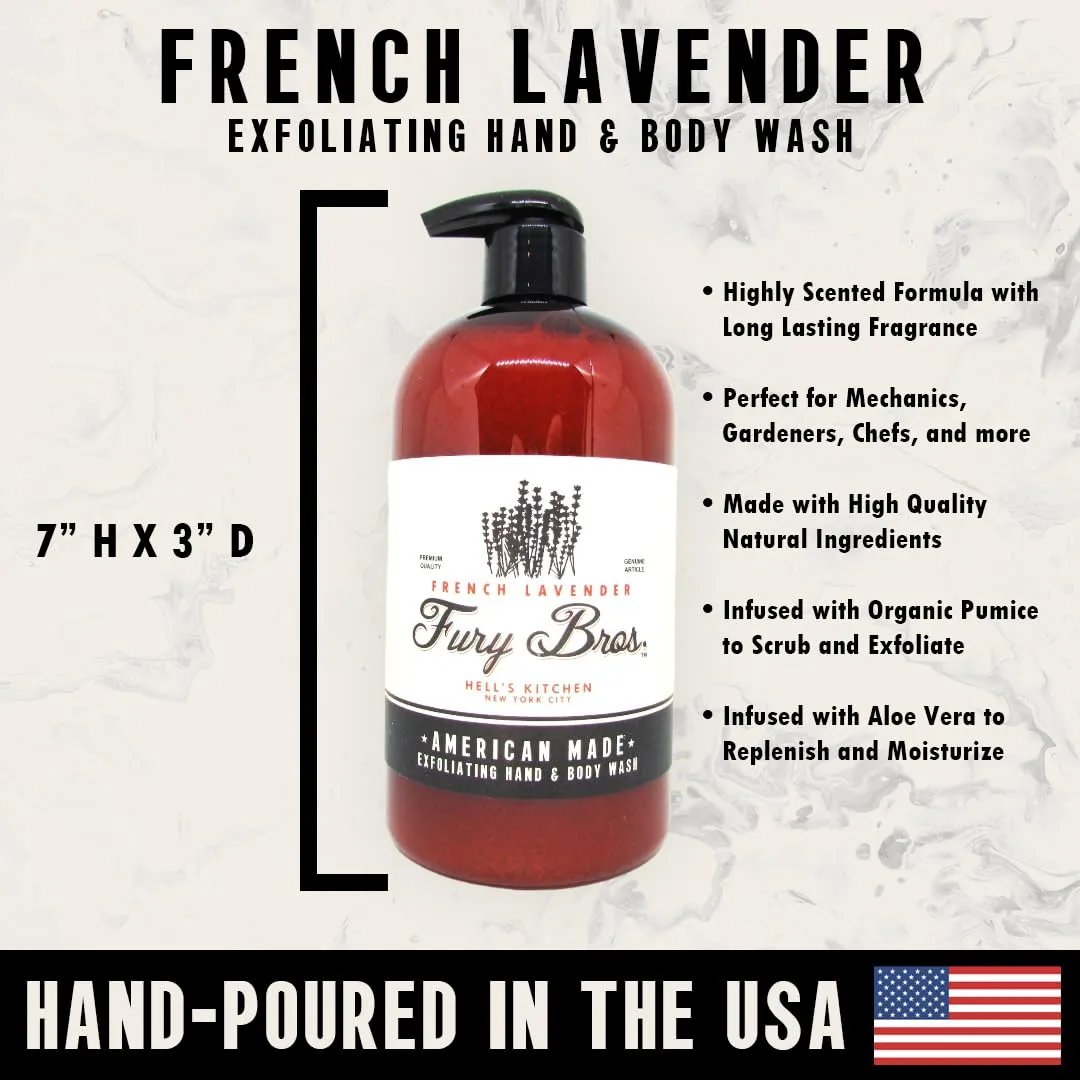 Black Series Hand & Body Wash | French Lavender | Natural Ingredients | Exfoliating Volcanic Pumice | Moisturizing Aloe Vera | Made in USA | Cruelty-Free | Microbead Free | 16 oz