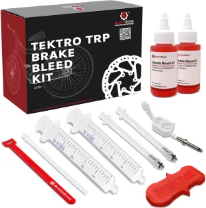 BleedZone Bleed Kit for Tektro Hydraulic Brakes, TRP Hydraulic Brakes with 120ml Mineral Oil - Bicycle Brake Bleed Kit for Hydraulic Brakes with Syringes and Hose - Ideal for Tektro Brake Bleed Kit