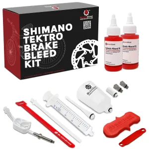 BleedZone Brake Bleed Kit with Mineral Oil Compatible for Shimano & Tektro Hydraulic Brakes – Bicycle Hydraulic Brake Bleed Kit – Ideal for Hydraulic Bike Brakes, MTB, Road Bikes and More