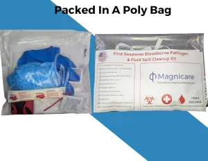 Bloodborne Pathogen & Vomit Cleanup Kit 2pack- Be OSHA Compliant| First Response Spill Kit for Bodily Fluids | Bodily Fluid Clean Up Kit| Ideal for Schools, Restaurants & Retirement Homes-2pack