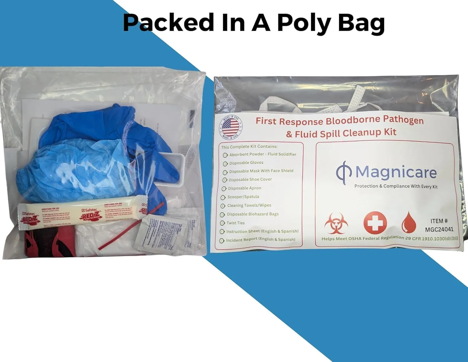 Bloodborne Pathogen & Vomit Cleanup Kit 2pack- Be OSHA Compliant| First Response Spill Kit for Bodily Fluids | Bodily Fluid Clean Up Kit| Ideal for Schools, Restaurants & Retirement Homes-2pack