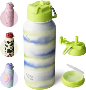 BOTTLE BOTTLE 32oz Insulated Water Bottle Stainless Steel Sport Water Bottle with Straw Dual-use Lid Design for Gym with Pill Box