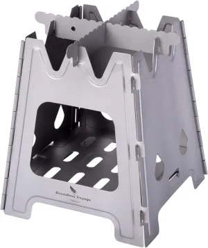 Boundless Voyage Outdoor Titanium Folding Wood Stove With Pot Bracket for Camping Hiking Backpacking A-Ti2009C