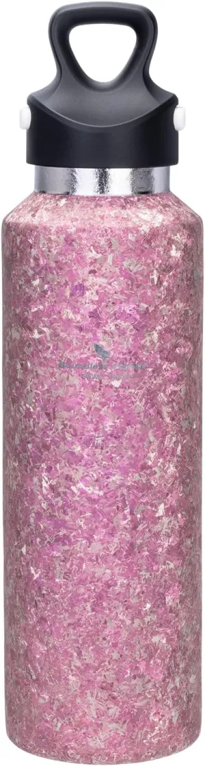 Boundless Voyage Titanium Vacuum Water Bottle Double-Walled Insulated Cup Lightweight and Leak-Proof Travel Outdoor Office School Sport Bottle (600ml pink)