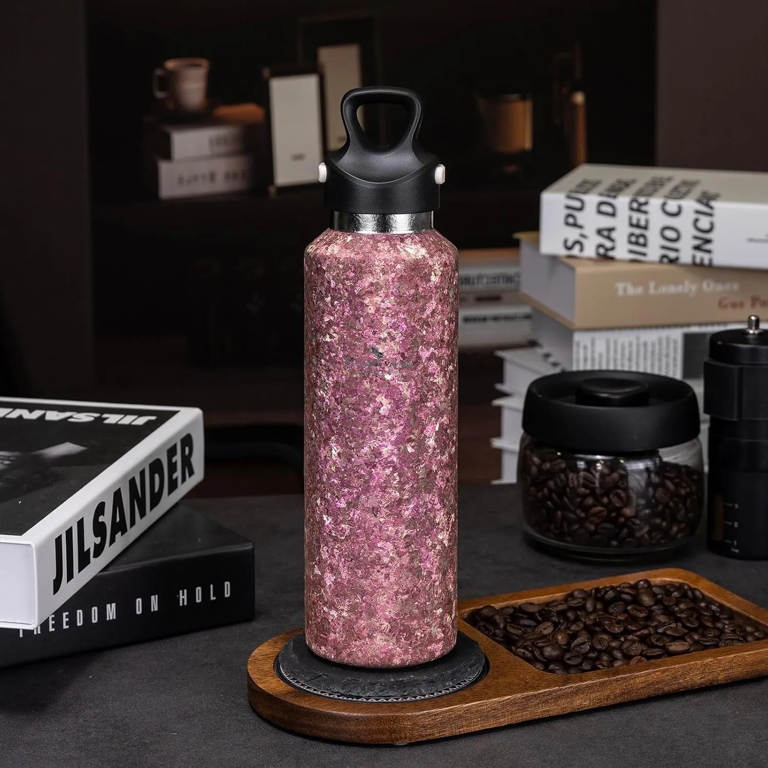 Boundless Voyage Titanium Vacuum Water Bottle Double-Walled Insulated Cup Lightweight and Leak-Proof Travel Outdoor Office School Sport Bottle (600ml pink)
