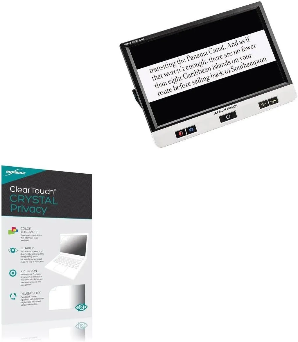 BoxWave Screen Protector Compatible with Eschenbach Visolux Digital XL FHD 1655-1 - ClearTouch Crystal Privacy (2-Pack), Privacy Screen Protector Flexible Film Clear