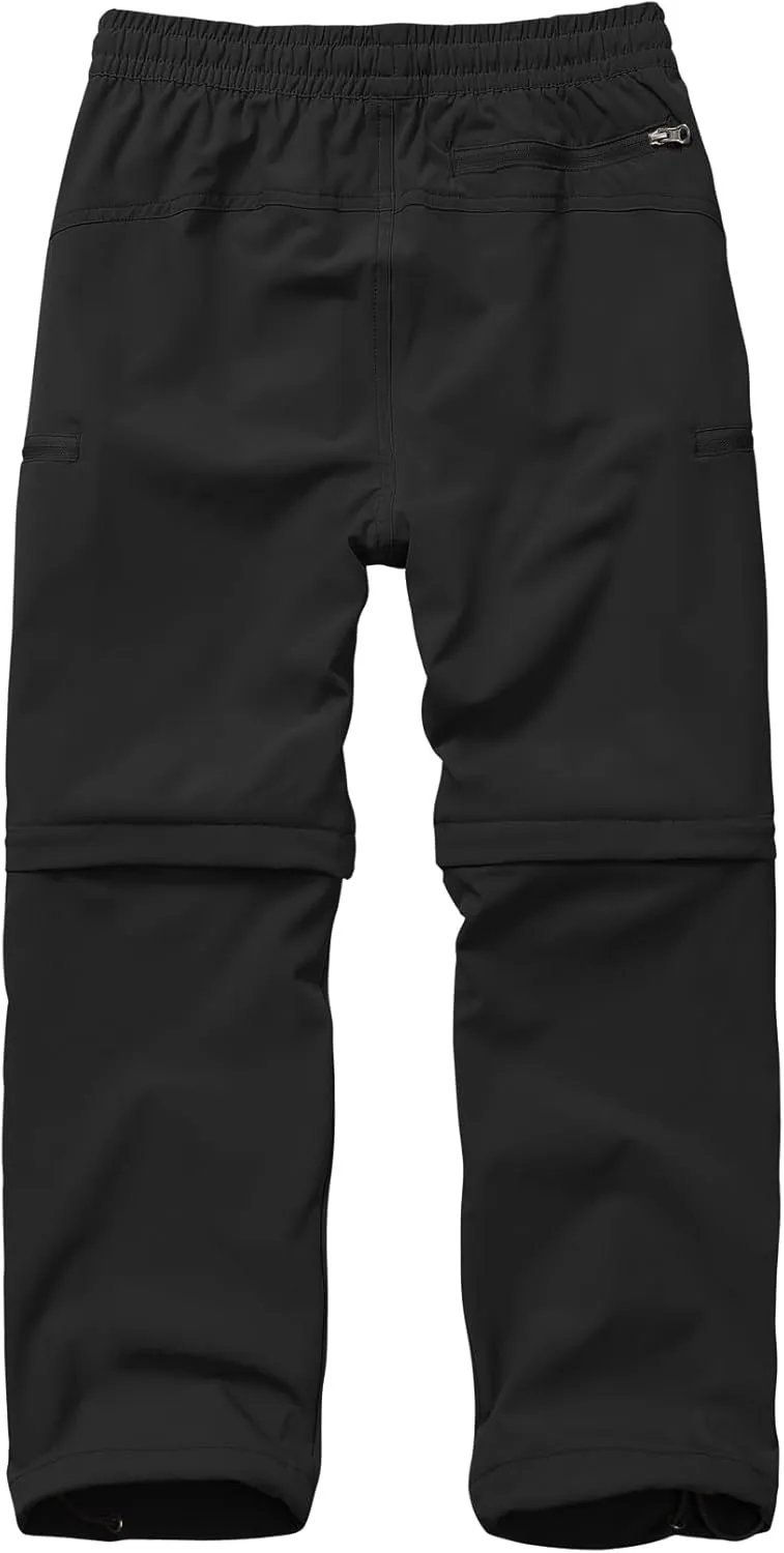 Boys Kids Hiking Cargo Pants, Youth Outdoor Quick Dry UPF 50 Lightweight Waterproof Climbing Caming Safari Convertible Pants