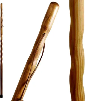 Brazos Handcrafted Wood Walking Stick, Twisted Pine, Trekker Style Handle, for Men & Women, Made in The USA, 55"