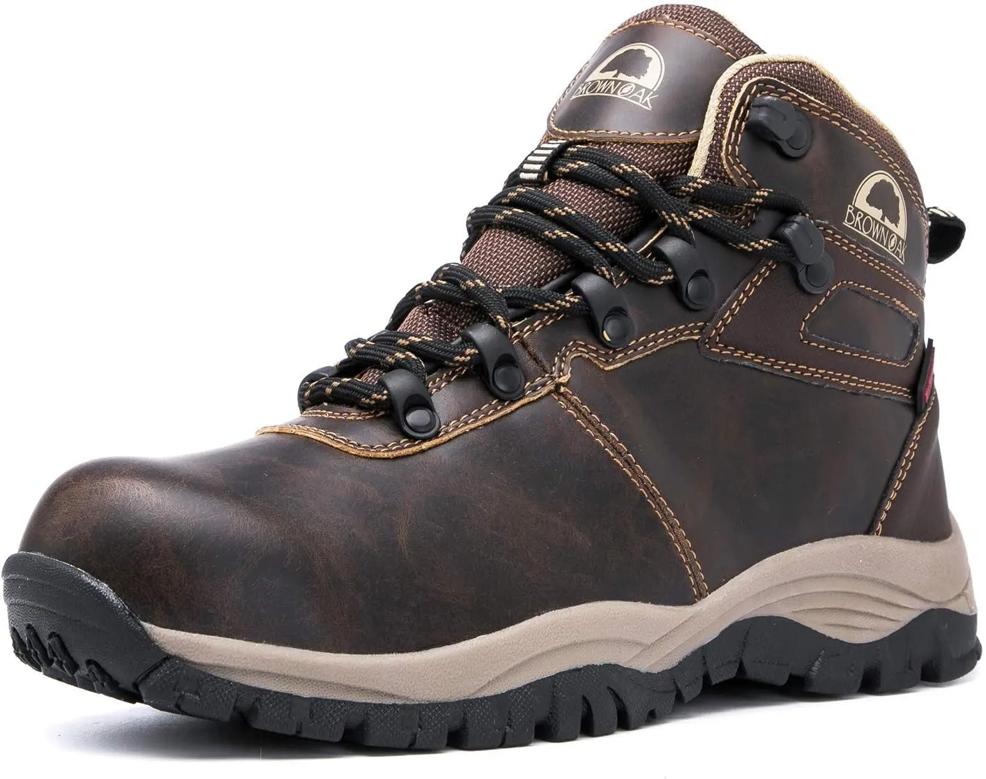 Brown Oak Womens Waterproof Lightweight Trekking Camping Backpacking Shoes Work Hiking Boots