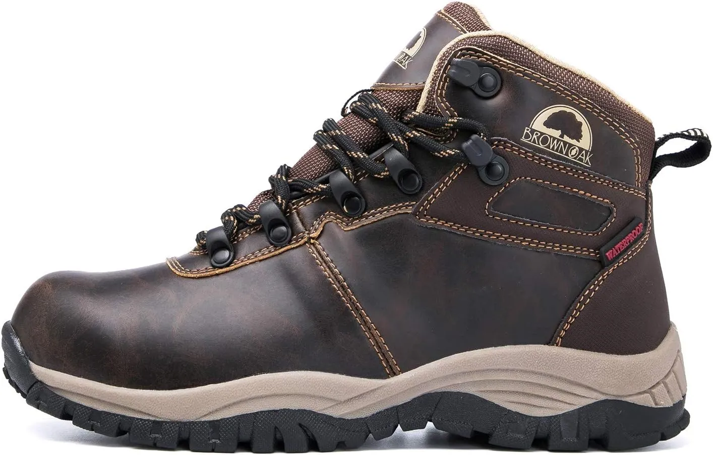 Brown Oak Womens Waterproof Lightweight Trekking Camping Backpacking Shoes Work Hiking Boots