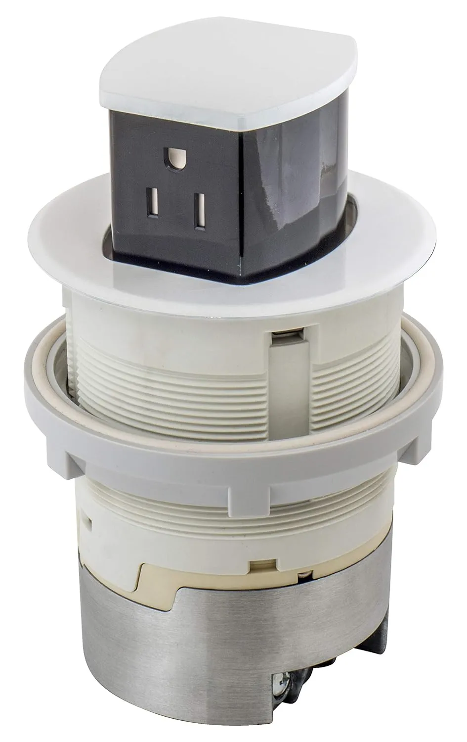 Bryant Electric RCT200W 15A 125V Tamper Resistant Pop-Up Countertop Receptacle Surface Mount, 15 Amp, Powder Coated White