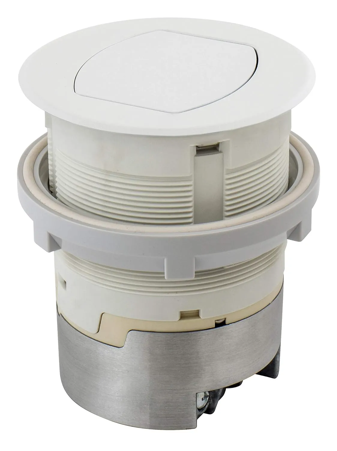 Bryant Electric RCT200W 15A 125V Tamper Resistant Pop-Up Countertop Receptacle Surface Mount, 15 Amp, Powder Coated White