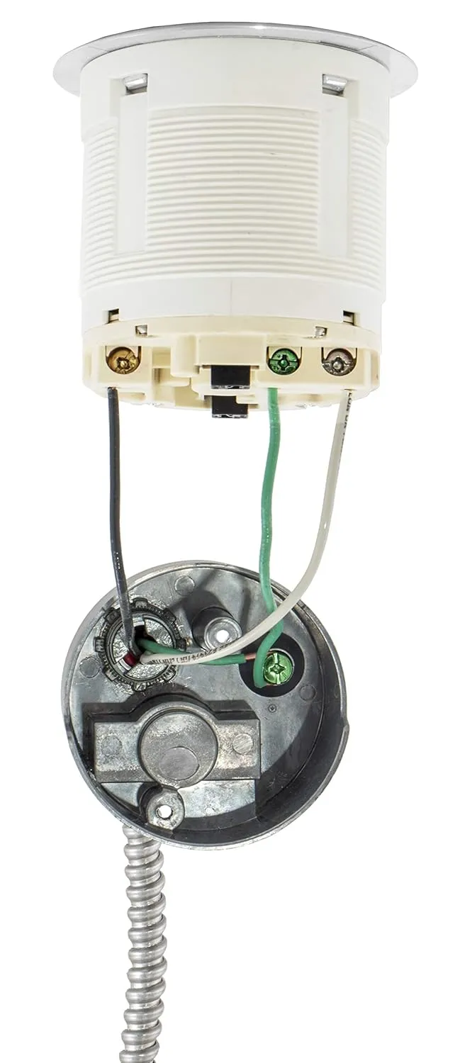 Bryant Electric RCT200W 15A 125V Tamper Resistant Pop-Up Countertop Receptacle Surface Mount, 15 Amp, Powder Coated White