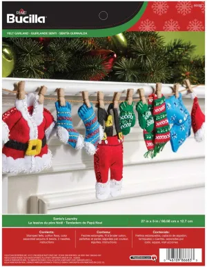 Bucilla Felt Applique Home Decor Kit, 27 by 5-Inch, Laundry Garland