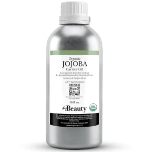 Bulk Jojoba Oil - 16 Fl Oz Large Size Wholesale Bottle - Organic, Golden, Virgin, 100% Pure, Cold Pressed from the Seeds of the Jojoba Plant - Unrefined Aceite de jojoba