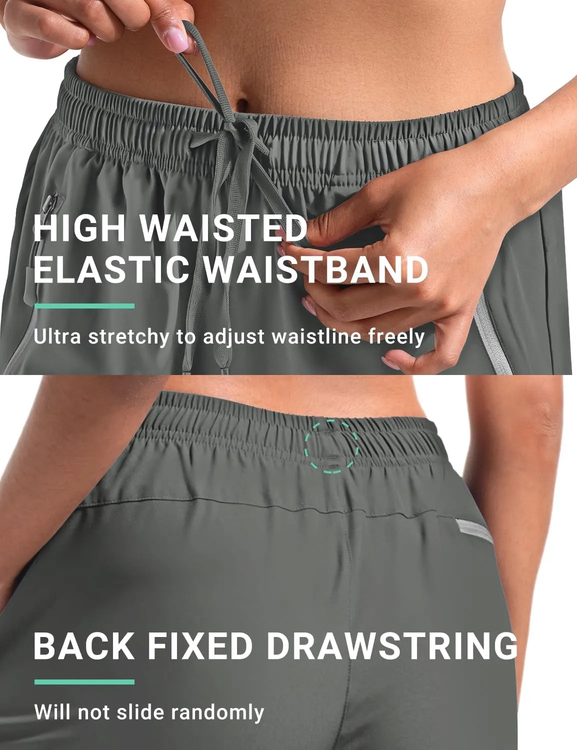 BVVU Women's Cargo Capris Hiking Pants Lightweight Quick Dry Joggers Outdoor Waterproof Workout Pants with Pockets