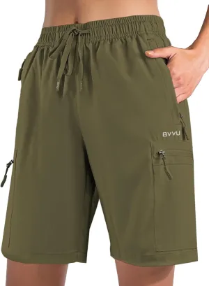 BVVU Women's Hiking Cargo Shorts Lightweight 7" Athletic Shorts for Women Quick Dry Casual Travel with Pockets
