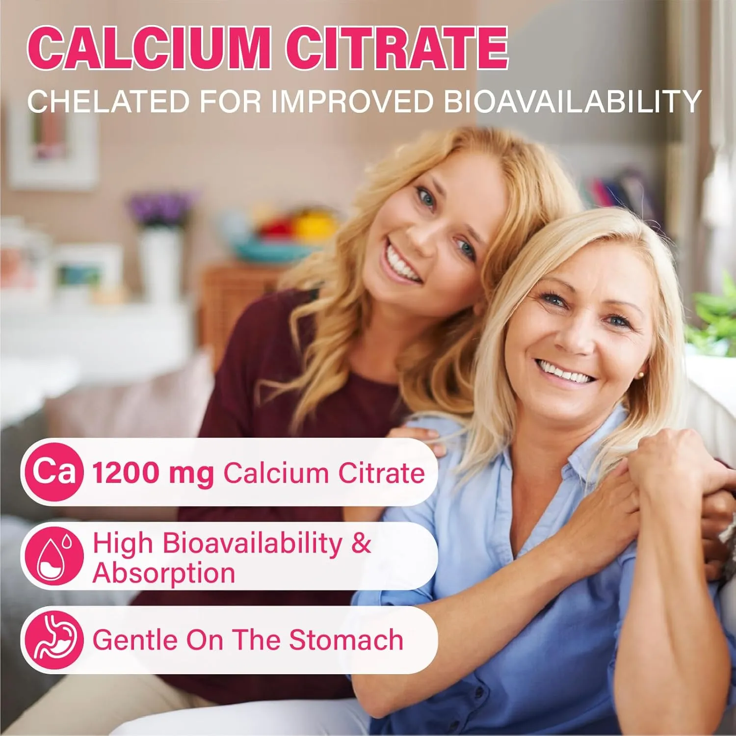 Calcium Citrate Gummies 1200 mg for Adults: Ultimate Absorption Calcium Supplement for Women & Men - Easy to Digest, Vegan - Supports B0ne Strength, Muscle, Immune