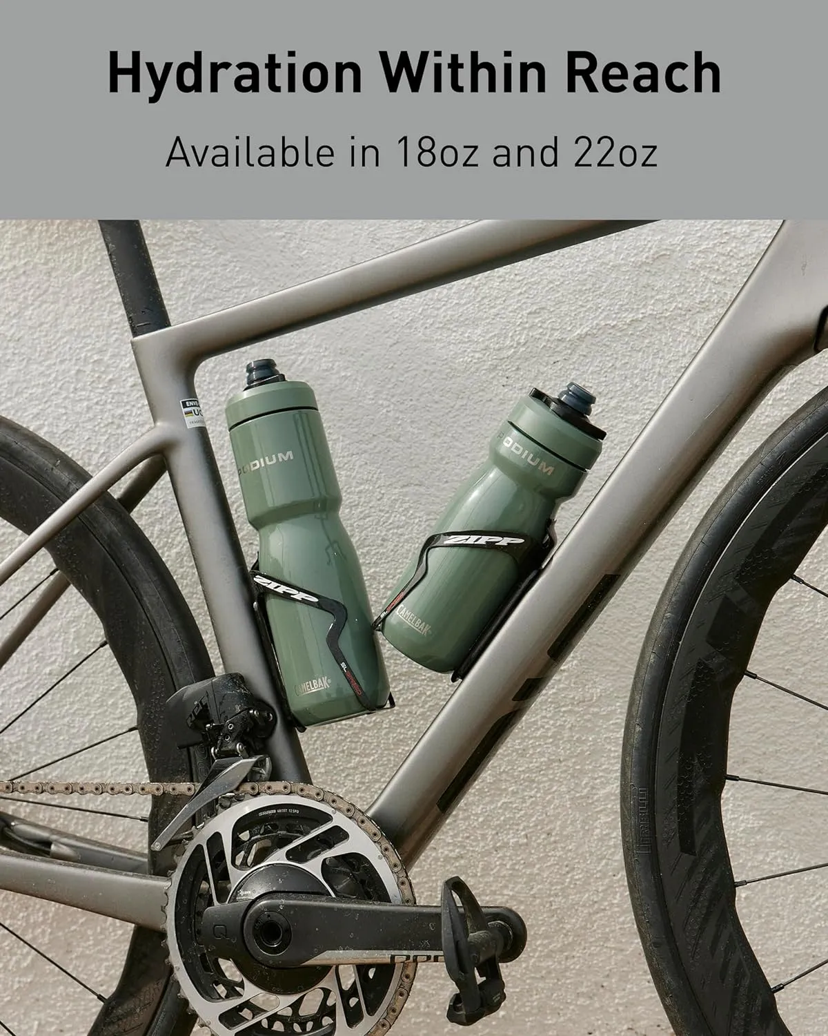 CamelBak Podium Steel Insulated Stainless Steel Bike Water Bottle – for Cycling, Fitness & Sports- Fits Most Bike Cages, 18oz - Stainless