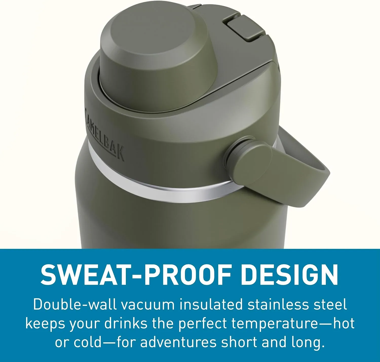CamelBak Thrive Chug Water Bottle 32oz - Insulated Stainless Steel, Moss