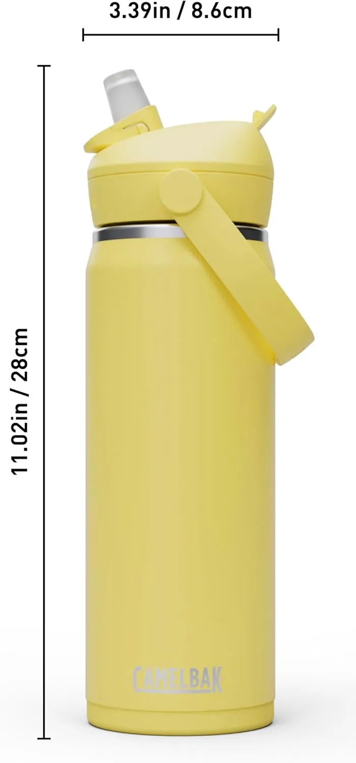 CamelBak Thrive Flip Straw Insulated Stainless Steel Water Bottle Yellow Bloom, 20oz