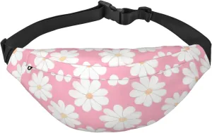 Camellia Pattern Men'S And Women'S Waist Pack, Crossbody Bag With Adjustable Belt For Running, Traveling, Sports, Hiking