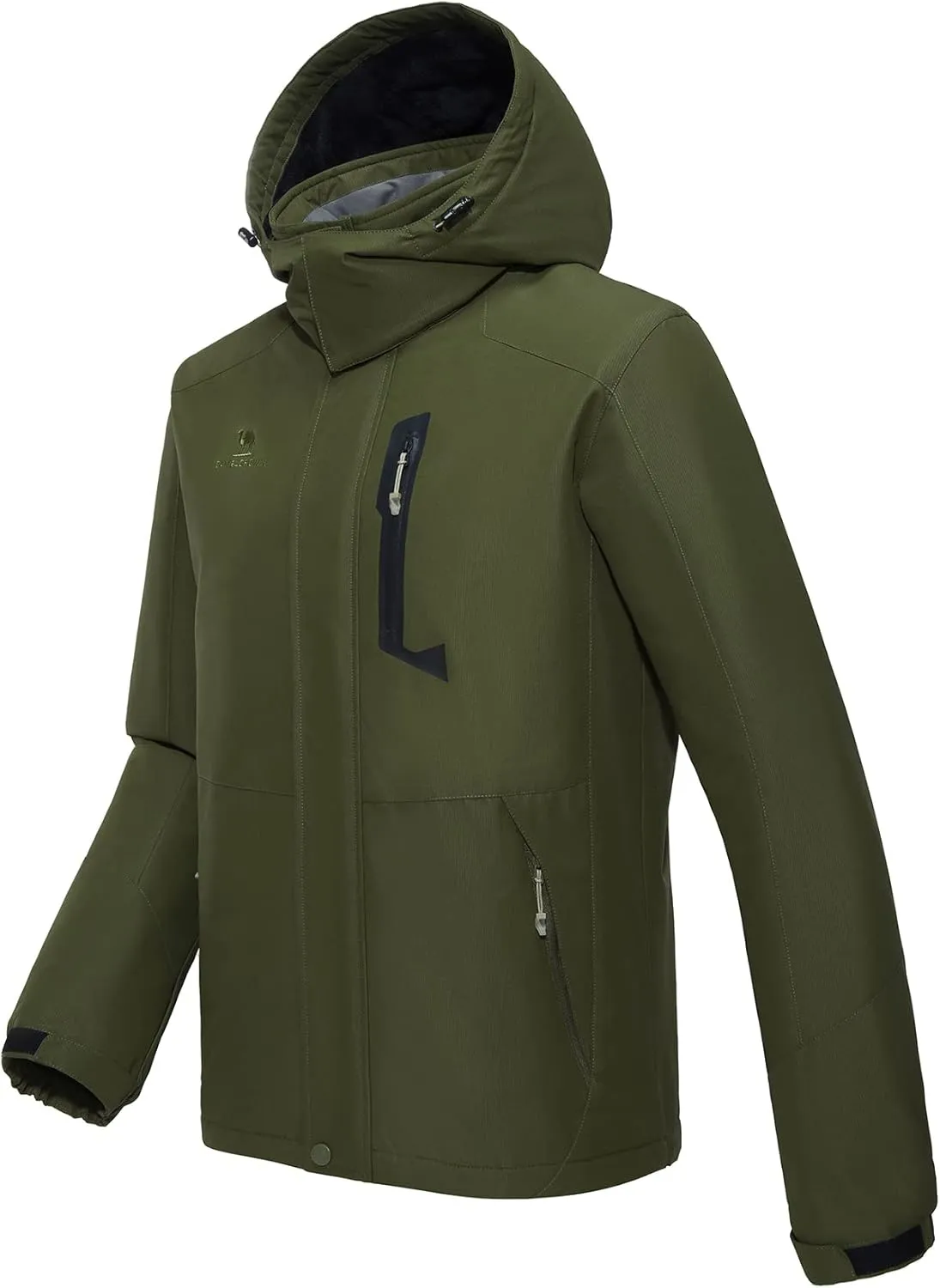 CAMELSPORTS Mens Winter Jacket Waterproof Warm Snow Ski Jackets Faux Fur Fleece Rain Coats with Removable Hood