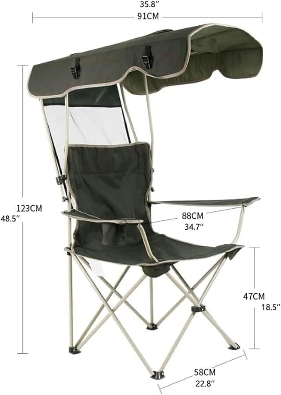 Camping Chair,Folding Camping Chair, Folding Rocking Chair with Awning Portable Zero Gravity Recliner for Lawn Camping Chair