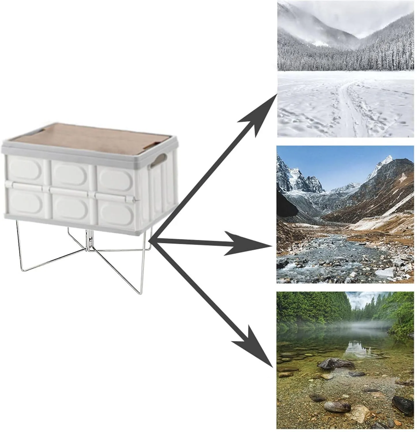 Camping Folding Coolers Box Stand Foldable Bracket Ice Box Holder Outdoor Foldable Ice Box Stand Storage Box Brackets