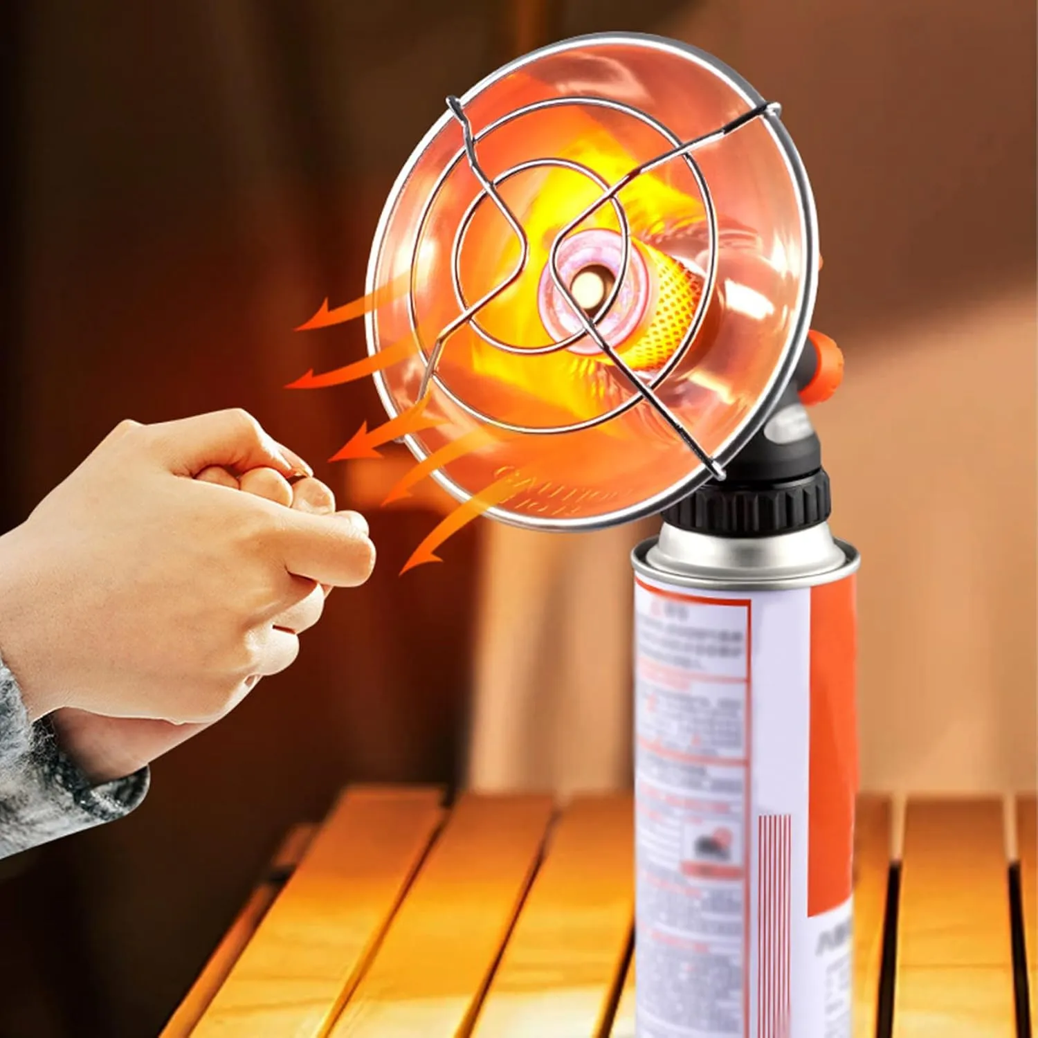 Camping Heater, Adjustable Gas Saving Tent Heater with Control Valve, Rapid Heating Compact and Portable Propane Heater for Camping, Hiking, Fishing
