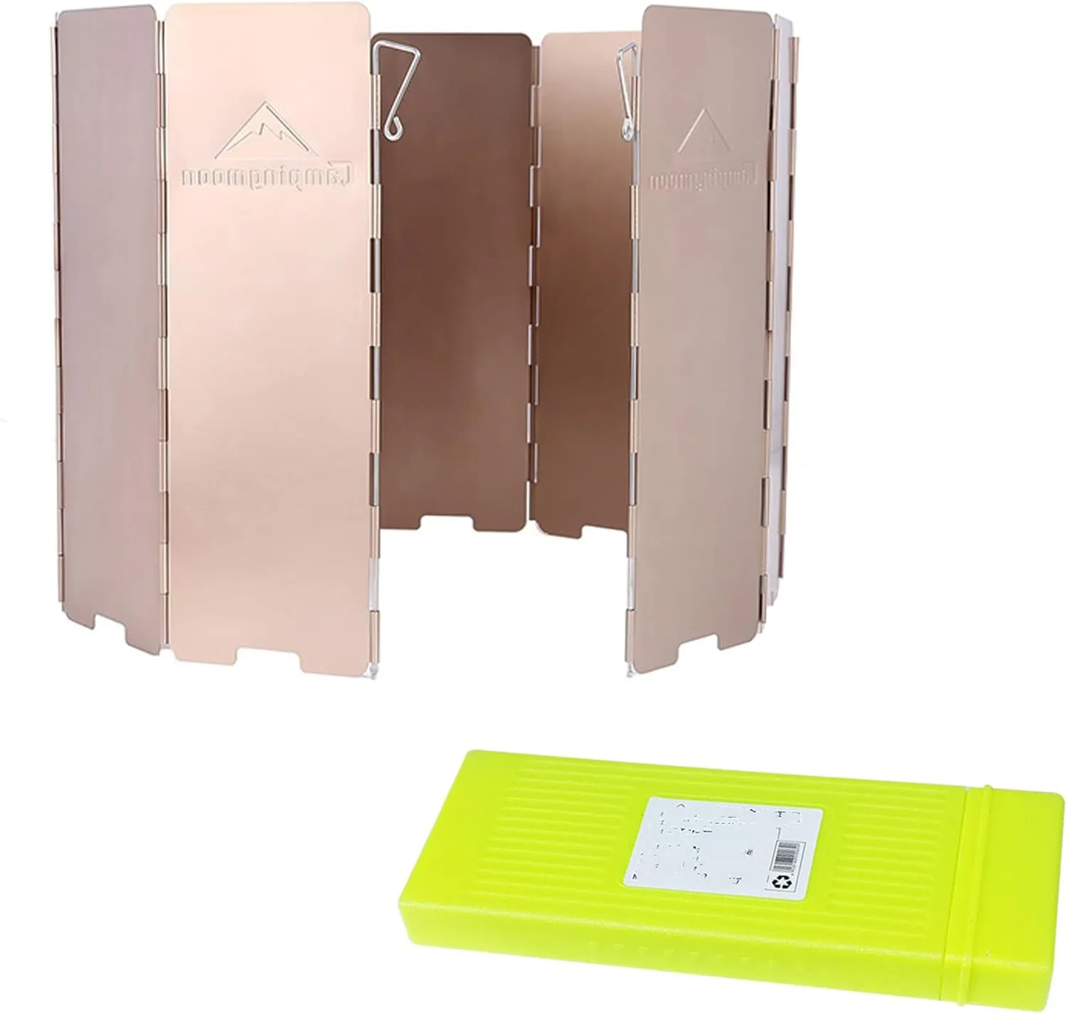 camping moon CAMPINGMOON 10 Plates Foldable Windscreen Folding Camp Stove Windshield with Storage Box