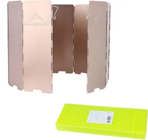 camping moon CAMPINGMOON 10 Plates Foldable Windscreen Folding Camp Stove Windshield with Storage Box