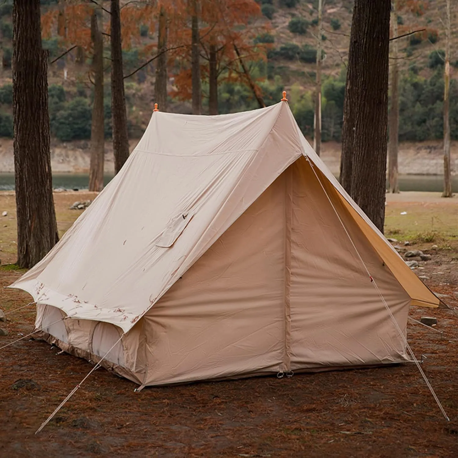 Camping Tents, Family Cabin Tents,Canvas Bell Tent W/Stove Jack,4 Season Luxury Outdoor Camping and Glamping Yurt Tent Made from Breathable 100% Cotto