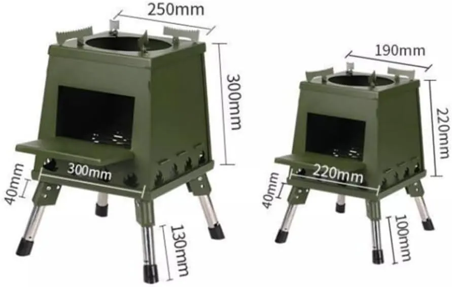 Camping Wood Burning Stove - Portable Folding Tent Stove for Outdoor Cooking, Heating & BBQ | Charcoal Compatible Backpacking Stove | Survival Gear for Hiking, Emergency & Wilderness Camping