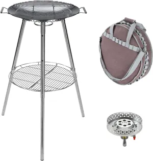CAMPINGMOON 18 inches BBQ Griddle with EN417 Lindal valve Standard Canister Top Camping Gas Stove Burner Stand Rack Skottle Grill Cooking System Kit GR-901