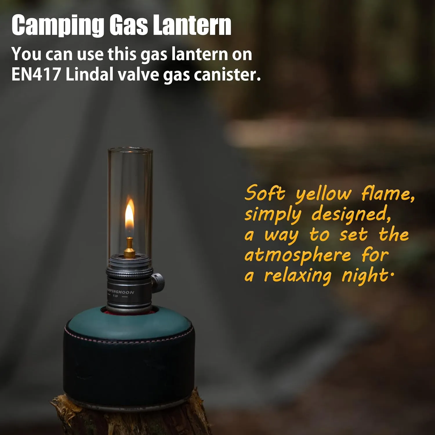 CAMPINGMOON Gas Candle Lantern w/ EN417 Lindal Valve Standrad Camping Canister T-1D
