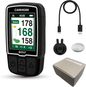 CANMORE HG200 PRO Handheld GPS Golf Device, 41,000  Free Preloaded Worldwide Course, Upgraded IC Chip, USB Micro Charging Cable, Black