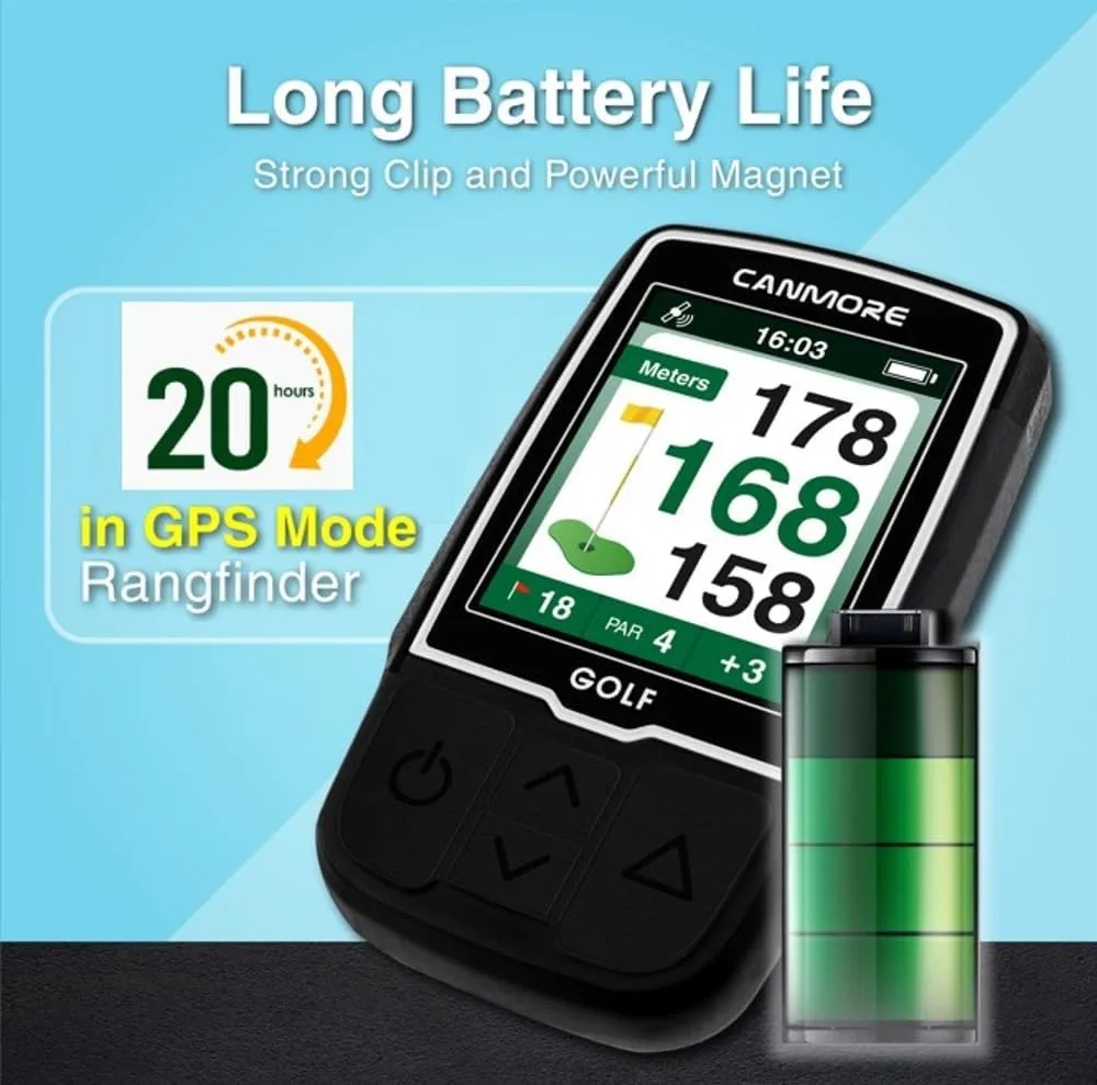 CANMORE HG200 PRO Handheld GPS Golf Device, 41,000  Free Preloaded Worldwide Course, Upgraded IC Chip, USB Micro Charging Cable, Black