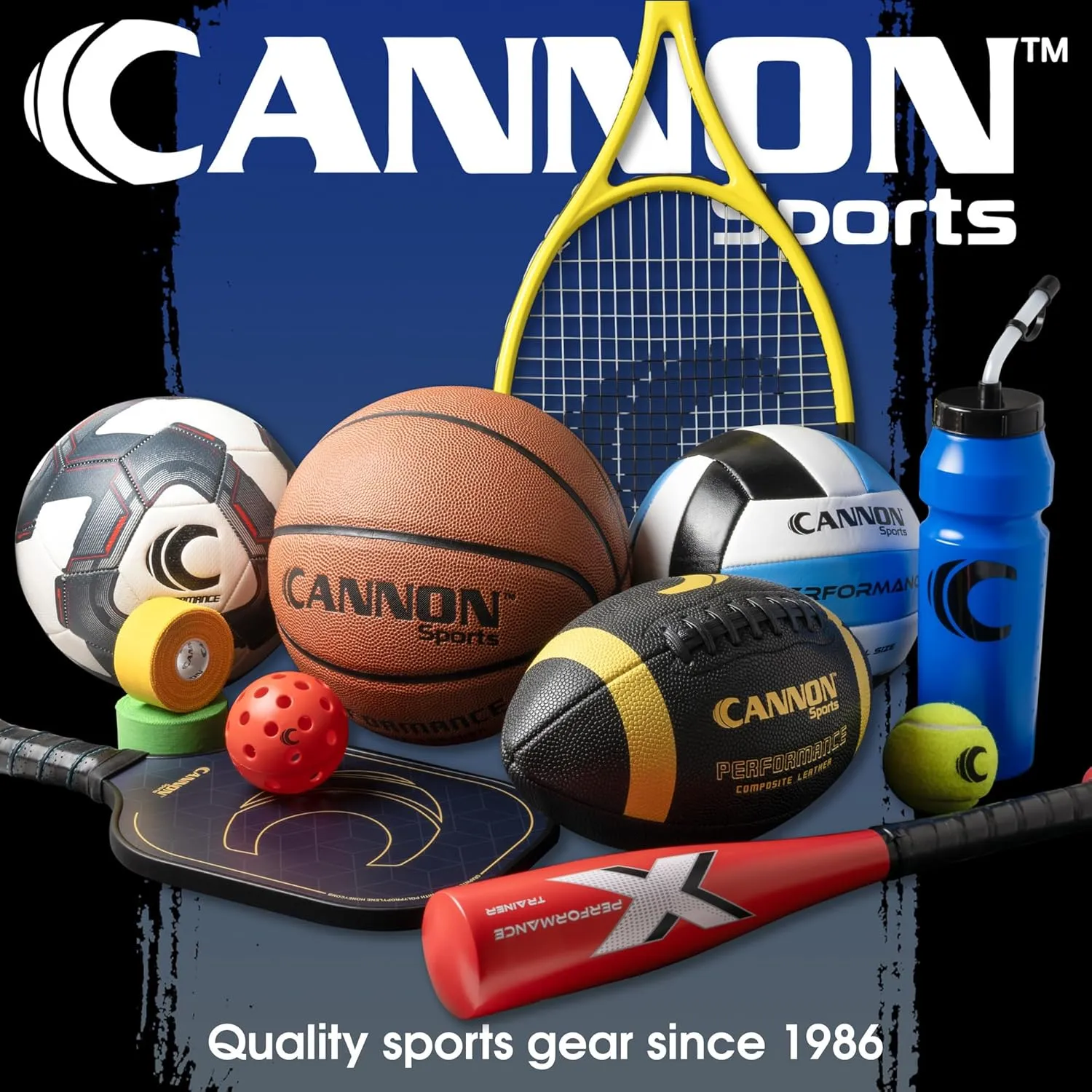 Cannon Sports 1 Liter Sports Water Bottle, BPA-Free, 34 Oz Capacity, Large Mouth, 2 lids (Straw and Squeeze), Great For Helmet Sports Such As Hockey, Lacrosse, Football, Boxing (2 Pack) (Black)