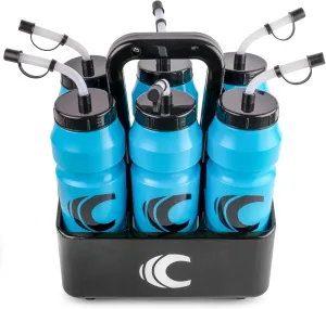 Cannon Sports 1 Liter Sports Water Bottle, BPA-Free, 34oz Capacity, Large Mouth, 2 lids (Straw & Squeeze) with Carrier, Great For Helmet Sports Such As Hockey, Lacrosse, Football, Boxing (Light Blue)