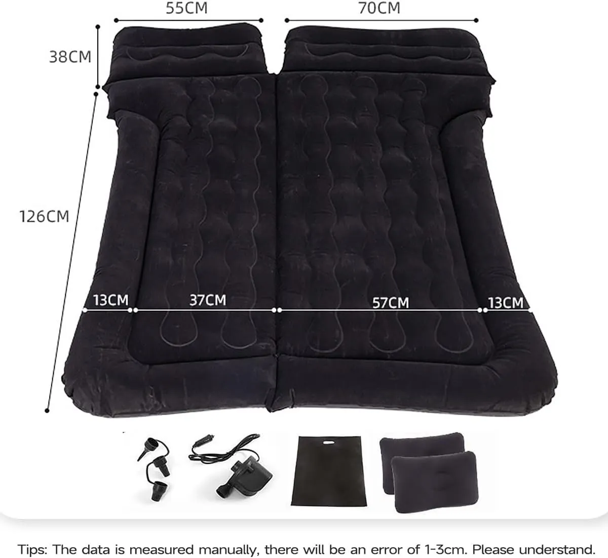 Car Air Mattress for Jeep Compass 2017-2022 2023 2024 2025 Back Seat Inflatable Bed Camping Trunk Airbed Sleeping Bed Traveling Foldable Boot Mattress Outdoor,Black01-C
