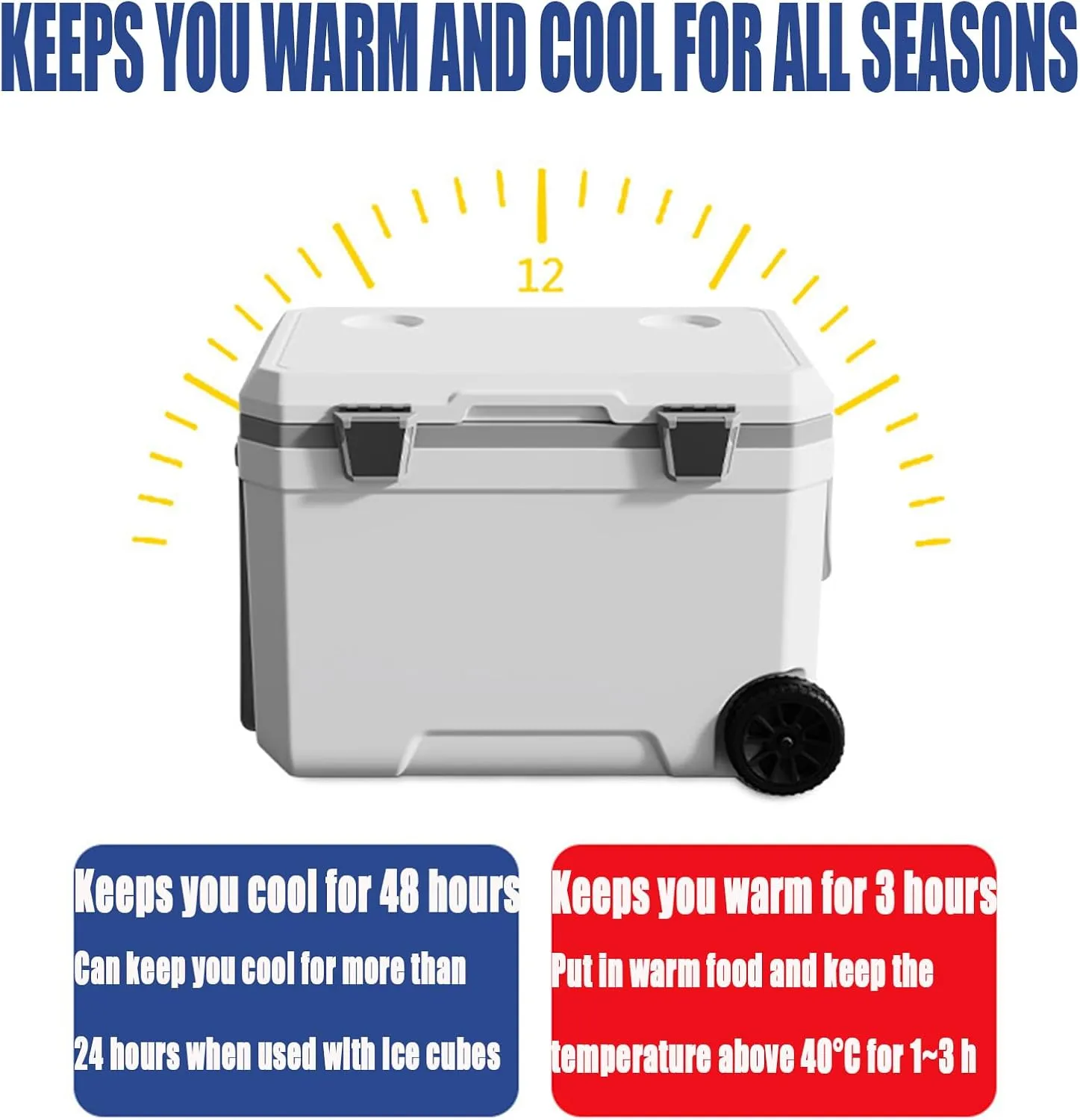Car Camping Coolers for Jeep Avenger/Cherokee/Compass/Concept/Gladiator/Meridian, Waterproof Portable Cooler, Leak Proof Picnic Insulated Bag, Ultra-Light Premium Ice Chest Box,A-Green-45L