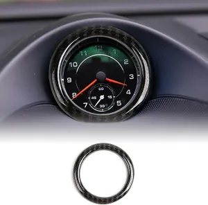 Car Compass Circle Stopwatch Ring Decorative for Porsche Macan Paramela 911 718 Dashboard Center Clock Compass Cover Automotive Interior Accessories
