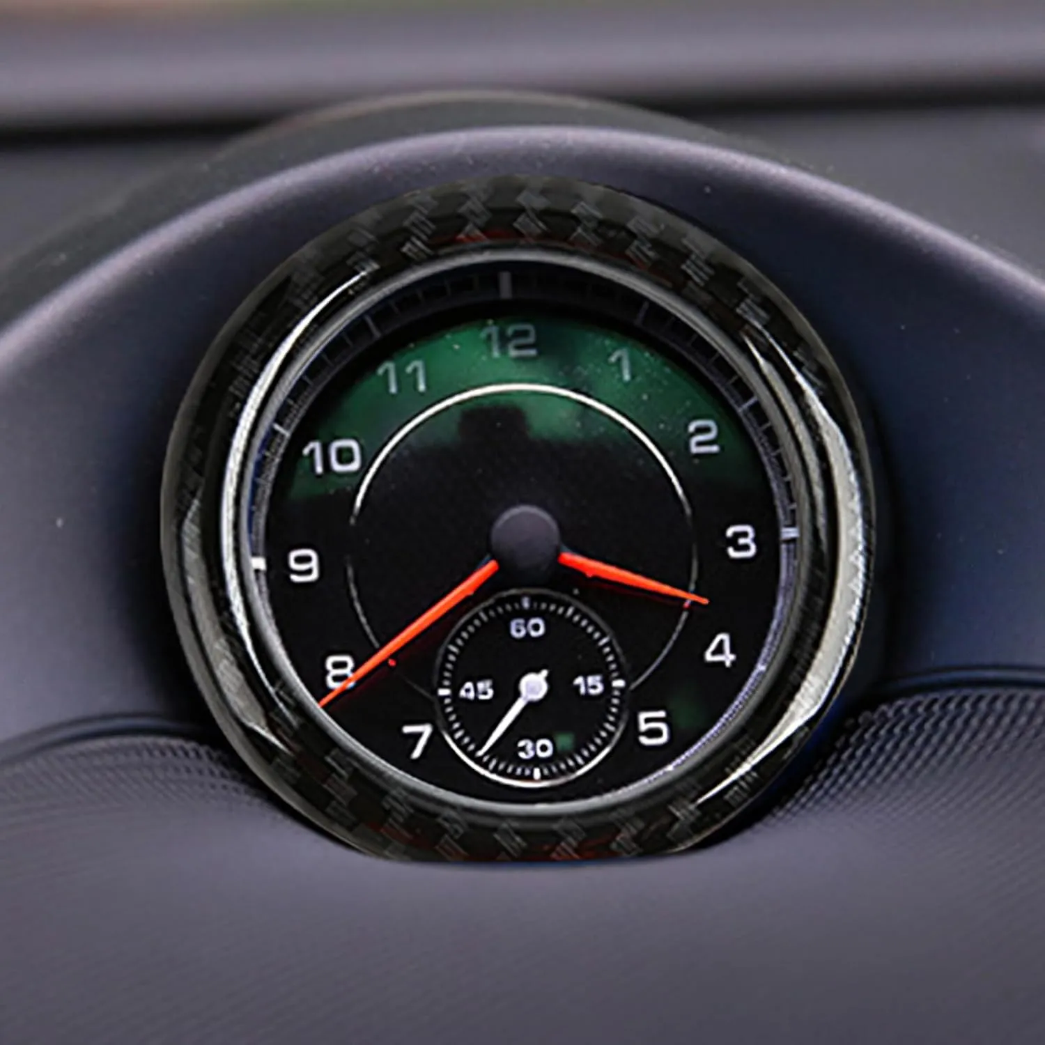 Car Compass Circle Stopwatch Ring Decorative for Porsche Macan Paramela 911 718 Dashboard Center Clock Compass Cover Automotive Interior Accessories