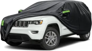 Car Cover Waterproof Fit for Jeep Compass, Waterproof All Weather for Automobiles, Outdoor Full Cover Sun UV Rain Protection with Cotton, Easy to Instal